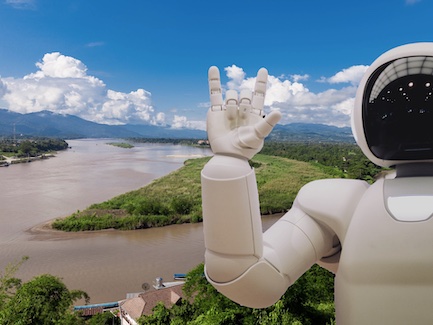 Robot bij Mekong in Thailand